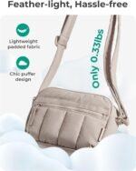 BAGSMART Cross Body Purse, Mini Crossbody Bags for Women Travel Purse, Puffy Shoulder Handbag Wallet with RFID Blocking Slots, Dark Brown - Image 4