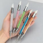 Nail Art Sculpture Pen, 5Pcs Dual Tipped Dotting Pen and Silicone Nail Tools for Resin, Silicone Brushes, Acrylic Pen, Nail Art Brushes, Nail Foil Carving Drawing Effect Shaping Drawing - Image 7