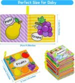 OKOOKO 12PCS Soft Baby Books, Soft Cloth Books, Bath Toys, Crinkle Washable Non-Toxic Early Education Preschool Learning Toy for Newborns Babies Infants Toddlers Kids - Image 3