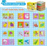 OKOOKO 12PCS Soft Baby Books, Soft Cloth Books, Bath Toys, Crinkle Washable Non-Toxic Early Education Preschool Learning Toy for Newborns Babies Infants Toddlers Kids - Image 5