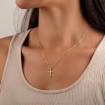 Turandoss Easter Basket Stuffer Cross Necklace for Women Girls, Dainty 14K Gold Plated Cross Necklace Infinity CZ Holy Mary Medal Necklaces for Women Christian Baptism Religious Faith Jewelry Gifts - Image 3