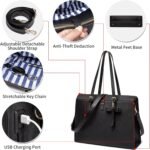Keyli 4pc Sets Laptop Bag for Women Large Leather Laptop Briefcase with USB Charging Port Computer Shoulder tote Bags Purse - Image 6