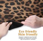 Leopard Print Yoga Mat Non Slip Natural Rubber Fitness Exercise Mat for Home Workout Gym Stretching Pilates Mats with Carrying Bag 71" x 26" - Image 3