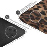 Leopard Print Yoga Mat Non Slip Natural Rubber Fitness Exercise Mat for Home Workout Gym Stretching Pilates Mats with Carrying Bag 71" x 26" - Image 4