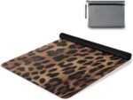 Leopard Print Yoga Mat Non Slip Natural Rubber Fitness Exercise Mat for Home Workout Gym Stretching Pilates Mats with Carrying Bag 71" x 26" - Image 8