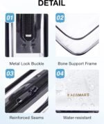 BAGSMART Clear Toiletry Bag, 2 Pack TSA Approved Travel Toiletry Bag Carry on Travel Accessories Bag Airport Airline Quart Size Bags Water Repellent Makeup Cosmetic Bag for Women (Black-2pcs) - Image 5