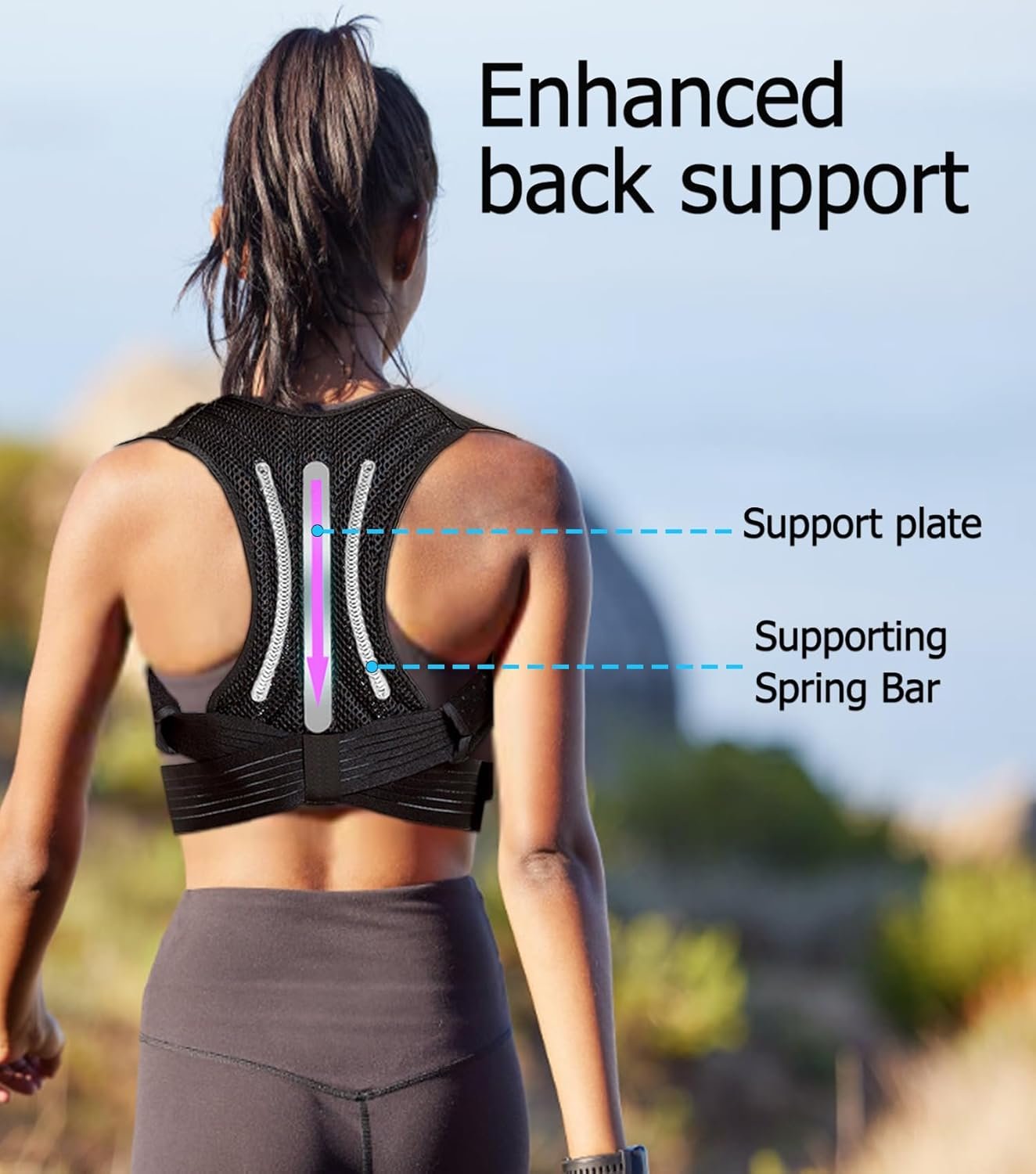 Posture Corrector for Women & Men Adjustable Lightweight Upper Back Brace Support Improve Posture Support Belt for Scoliosis Pain Relief From Shoulder Back Correct Hunchback（Black,X-Large） - Image 3