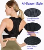 Posture Corrector for Women & Men Adjustable Lightweight Upper Back Brace Support Improve Posture Support Belt for Scoliosis Pain Relief From Shoulder Back Correct Hunchback（Black,X-Large） - Image 6