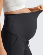 G4Free EverGoing Maternity Athletic Shorts with Pockets Over The Belly Drawstring Casual Pregnancy Shorts Yoga Workout - Image 3