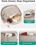 BAGSMART Puffer Crossbody Bum Bags for Women, Small Cross Body Purses for Women Travel & Work, Quilted Water-resistant Hobo | 4L, Quilted, Puffy, Mom, Everyday bag - Image 6