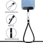 CACOE Cell Phone Lanyard 2 Pcs-1 Pcs Adjustable Neck Strap,1 Pcs Wrist Strap, 2 Pcs Pads, Universal Crossbody, Multifuctional Compatible with Most Smartphones(Black) - Image 5