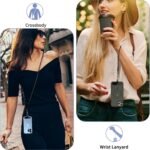 CACOE Cell Phone Lanyard 2 Pcs-1 Pcs Adjustable Neck Strap,1 Pcs Wrist Strap, 2 Pcs Pads, Universal Crossbody, Multifuctional Compatible with Most Smartphones(Black) - Image 7