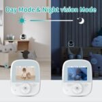 Baby Monitor with Camera and Audio, 2.8" Video Baby Monitor with Secure Transmission No WiFi, Night Vision, Temperature Sensor, Two-Way Talk, Al Off-Lens Detection, Feeding Reminder - Image 4