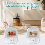 Baby Monitor with Camera and Audio, 2.8" Video Baby Monitor with Secure Transmission No WiFi, Night Vision, Temperature Sensor, Two-Way Talk, Al Off-Lens Detection, Feeding Reminder - Image 7