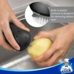 MR.SIGA Fruit and Vegetable Cleaning Brush with Non Slip Comfortable Grip, Pack of 2, Black - Image 3