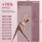 Large 76"x40"x0.4" Yoga Mat - Extra Width & Thick Non-Slip Exercise Mat, Versatile for Stretching, Yoga Studio, Gym, Home & Indoor/Outdoor Workouts - Image 3