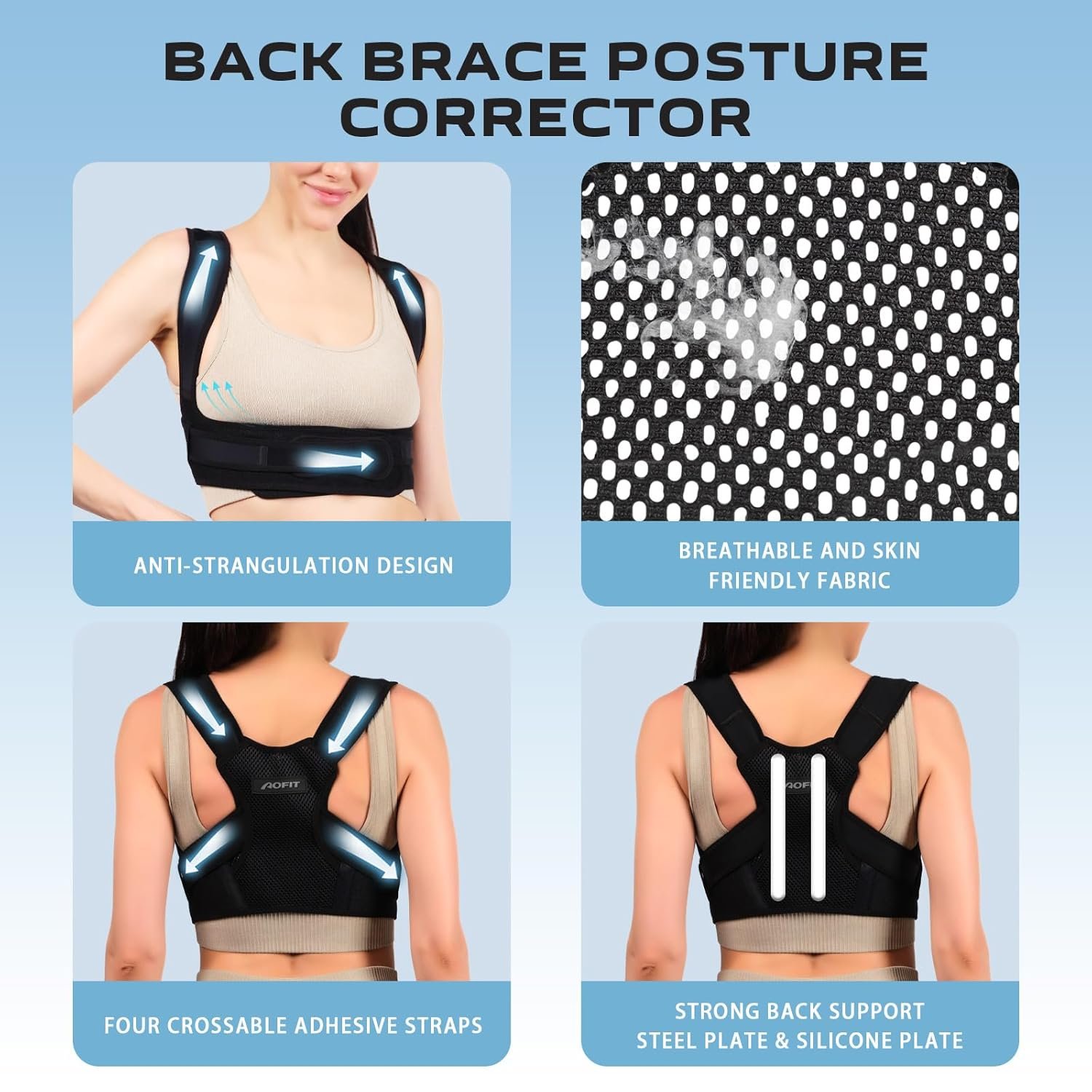 Posture Corrector Back Brace for Women and Men, Adjustable Lightweight Upper Braces Posture Corrector, Shoulder Pain Relief Under Clothes SIZE S - Image 3