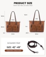 LOVEVOOK Purses Tote Bag for Women, Handbags Large Shoulder Bag, Leather Work Bags with Multi-Pockets, Designer Hobo Satchel - Image 5