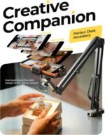 LISEN Gooseneck Phone Holder for Bed Desk [3rd Upgrade] Cell Phone Stand for Desk Bed Gaming Accessories,Gifts for Men Seniors Tech Magic Arm Mount for Recording Filming Laying Down Flexible Arm Clamp - Image 5