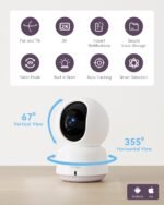 Baby/Pet Monitor for Indoor Security, Monitoring with Smart Phone app, 2K QHD Resolution, Auto Tracking/Motion Dection, 2-Way Audio Talk, Night Vision, Pan-Tilt Camera - Image 3
