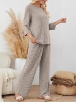 LILLUSORY Womens 2 Piece Lounge Sets Pajamas Matching Outfits 2026 3/4 Sleeve Fall Clothes Vacation Comfy Casual Sweatsuits - Image 4