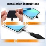 CACOE Phone Lanyard 2 Pack-2× Adjustable Neck Strap,2× Phone Patches,Universal Cell Phone Multifuctional Patch Lanyards Compatible with Most Smartphones(Black+Gray) - Image 4