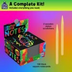 PURPLE LADYBUG Rainbow Holographic Scratch Art Mini Notes - Kids Easter Basket Stuffers for Teen Girls Gifts Trendy Stuff, Small Gifts for Teens Art and Craft Supplies Summer Activities for Kid - Image 4