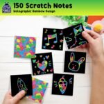 PURPLE LADYBUG Rainbow Holographic Scratch Art Mini Notes - Kids Easter Basket Stuffers for Teen Girls Gifts Trendy Stuff, Small Gifts for Teens Art and Craft Supplies Summer Activities for Kid - Image 5