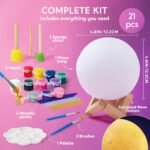 Klever Kits DIY 3D Moon Night Light, Paint Your Own Moon Lamp Kit Galaxy Lamp Arts and Crafts Kit, School Activities, Birthday Gifts for Kids Girls Boys - Image 3