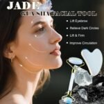 Jade roller and gua sha, facial roller, women's skincare tool, self-care gift, face, eye, neck massager, relieves fine lines and wrinkles, aventurine, opal, rose quartz - Image 3