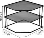 yarlung 3-Tier Cabinet Corner Shelf, 9x9x7.5 Inches Metal Wire Plate Rack Kitchen Counter Corner Organizer for Cups, Dishes, Cupboard, Pantry, Black Elegant Finish - Image 3