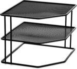 yarlung 3-Tier Cabinet Corner Shelf, 9x9x7.5 Inches Metal Wire Plate Rack Kitchen Counter Corner Organizer for Cups, Dishes, Cupboard, Pantry, Black Elegant Finish - Image 5