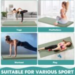 MABOZOO 2 Inch Thick Yoga Mat, 72''x24'x2" Foldable Extra Thick Exercise Mat Gymnastics Mat with PU Leather, Padded Yoga Mat Fitness Mat for Yoga, Pilates, Stretching - Image 5