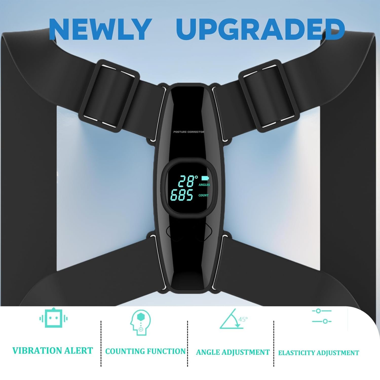 Upgraded Smart Posture Corrector Adjustable Posture Correction Angle with Vibration Posture Reminder Correct Hunchback Posture Correction Back Posture Monitor Hunchback Smart Corrector - Image 6