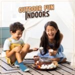 Nostalgia Tabletop Indoor Electric S'mores Maker - Smores Kit With Marshmallow Roasting Sticks and 4 Trays for Graham Crackers, Chocolate, and Marshmallows - Movie Night Supplies - Brown - Image 7