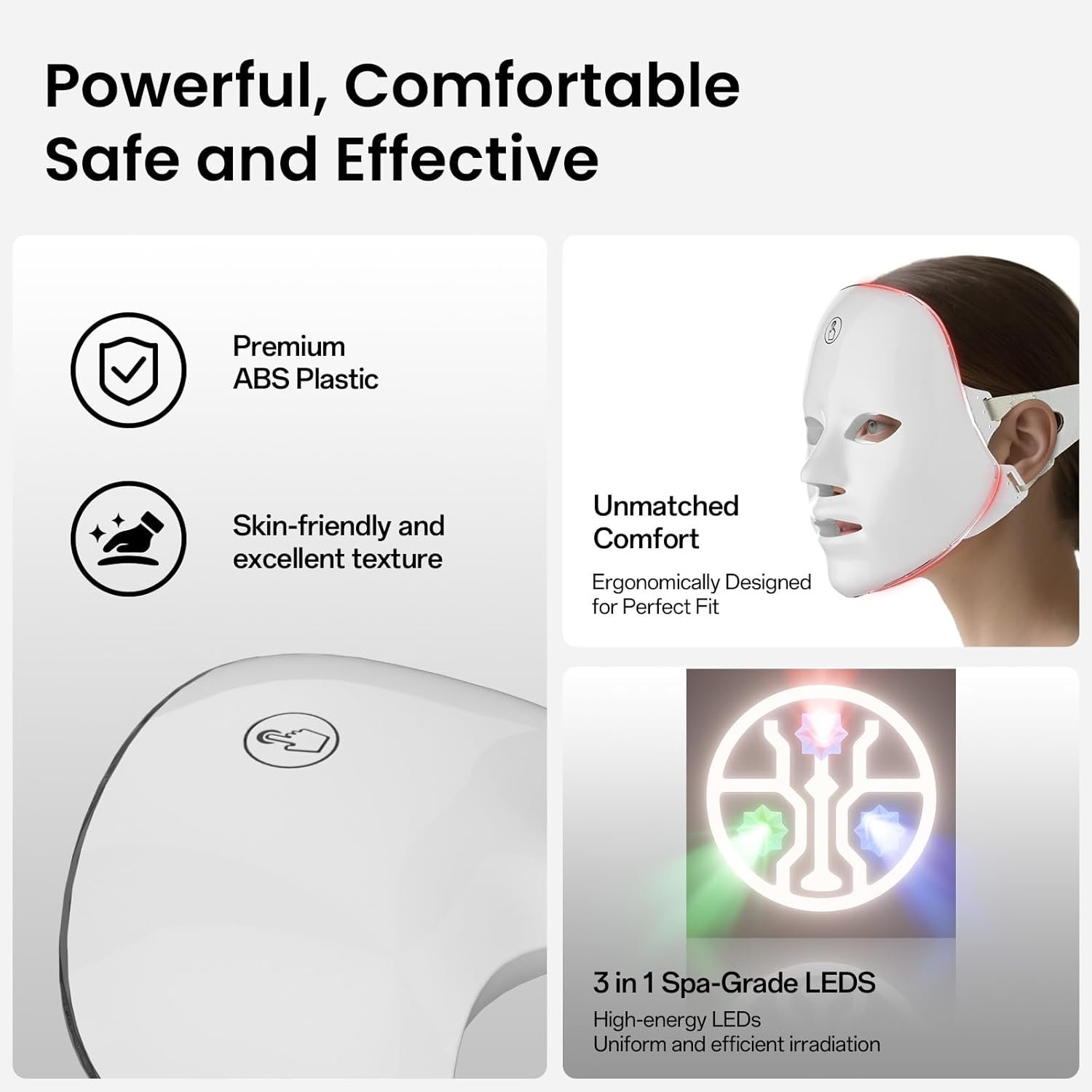 SUERBEATY Red Light Mask For Face, 7-1 Colors Red Light Face Mask, Facial Skincare At Home, Cordless, Portable and Rechargeable - Image 5