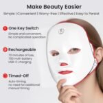 SUERBEATY Red Light Mask For Face, 7-1 Colors Red Light Face Mask, Facial Skincare At Home, Cordless, Portable and Rechargeable - Image 6
