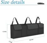 Car Trunk Organizer and Storage, Backseat Hanging Organizer for SUV, Truck, MPV, Waterproof, Collapsible Cargo Storage Bag with 4 Pockets, Car Interior Accessories (Black) - Image 3
