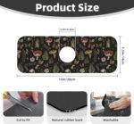 Vintage Magic Witch Mushroom Fern Witchcraft Kitchen Sink Splash Guard Faucet Mat Super Absorbent Fast Drying Mat Sink Gadgets-Fast Drying Pad Sink Mat For Kitchen Bathroom (15" X 5.5" ) - Image 3