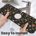 Vintage Magic Witch Mushroom Fern Witchcraft Kitchen Sink Splash Guard Faucet Mat Super Absorbent Fast Drying Mat Sink Gadgets-Fast Drying Pad Sink Mat For Kitchen Bathroom (15" X 5.5" ) - Image 7