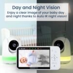Babysense Prisma Baby Monitor with Camera and Audio, 5” HD Video Baby Monitor with 2 Cameras, 6-Color Night Light, Split Screen, Sound Machine with White Noise & Lullabies, Secure No WiFi - Image 5