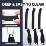 Hard Bristle Crevice Cleaning Brush - Home Cleaning Tools, Multi-Purpose Crevice Supplies for Kitchen, Bathroom, Toilet, Window, Vehicle, Faucets, Grout, Home (3, Black) - Image 4