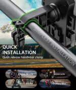 Bike Phone Holder Mount, Secure Handlebar Phone Mount Holder for Bike and Motorcycle, Suitable for iPhone and 4.5-6.8" Smartphones, Black - Image 4