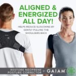 Gaiam Restore Posture Corrector for Women & Men - Back Straightener Adjustable Straps Compact Brace Support for Clavicle, Neck, Shoulder, Invisible Pain Relief - Image 3