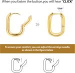 SLOONG 3 Pairs 14k Gold Plated Ball U Shape Pin Y2K Style Chunky Earring Link Chain Chunky Circle Hoop Earrings Paperclip Link Chain Jewelry Drop Dangle Earrings set for women - Image 3