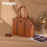 Montana West × Wrangler Large Tote Bags Purses for Women Work Top-Handle Handbags with Strap - Image 3