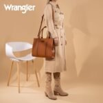 Montana West × Wrangler Large Tote Bags Purses for Women Work Top-Handle Handbags with Strap - Image 5