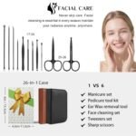 Nail Clippers Set, 26 Piece Manicure Set & Pedicure Kit, Stainless Steel Fingernail & Toenail Clipper Cutters, Professional Nail Care Tools with Luxurious Travel Case for Men and Women, Black - Image 4