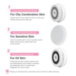 TOUCHBeauty Spin Brush Face Cleanser with 3 Brush Heads for Deep Cleansing Exfoliation and Massaging - Image 6
