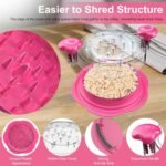 Chicken Shredder Large Chicken Breast Shredder Tool Twist with Brush&Fork, Visible Meat Shredder Machine, Anti-Slip Strip, Ergonomic Handle, BPA Free, Pork Beef Chicken(Hot Pink) - Image 4